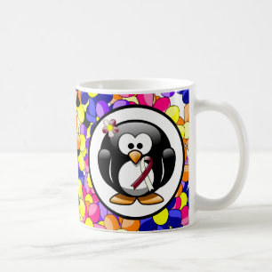 Penguin Burgundy and Ivory Awareness Ribbon Coffee Mug