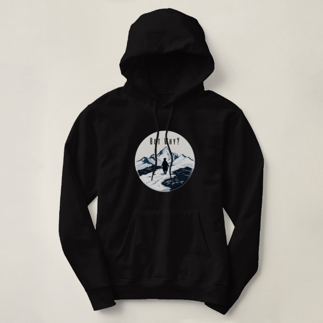 Penguin But Why? – Existential Meme Badge Hoodie (Design Front)
