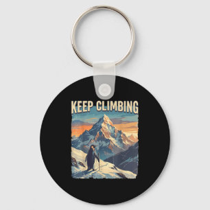 Penguin but why meme mountain climbing  key ring