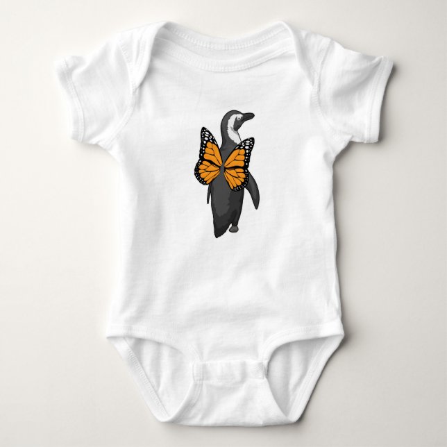 Penguin Butterfly wings Baby Bodysuit (Front)