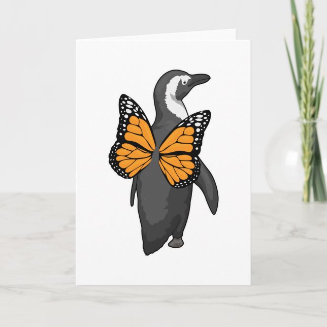 Penguin Butterfly wings Card (Front)