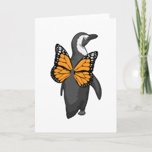 Penguin Butterfly wings Card