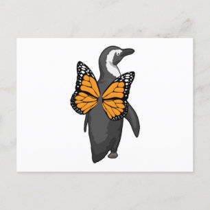 Penguin Butterfly wings Postcard