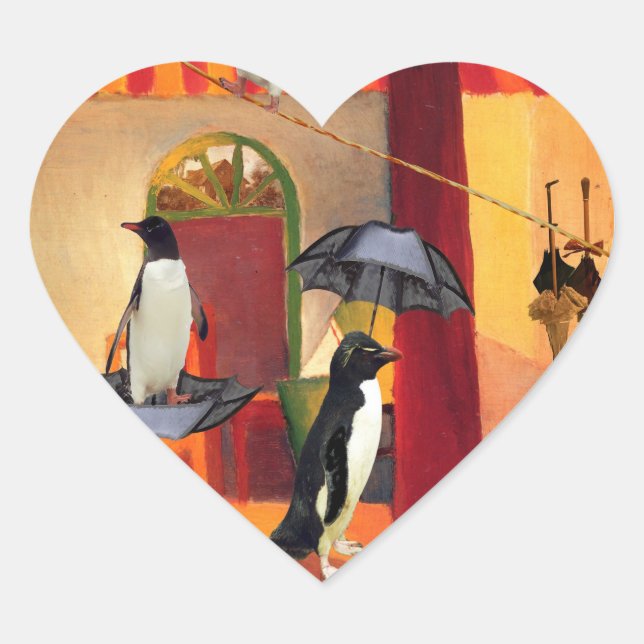 Penguin Cafe Heart Sticker (Front)