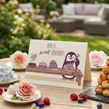 Penguin Cake Decorator | Sweet Birthday Card