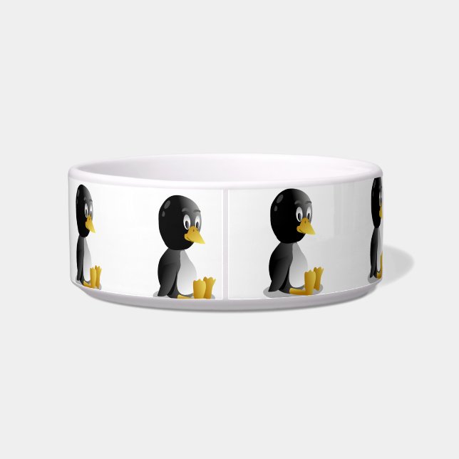 Penguin cartoon Pet Bowls (2) sizes (Back)
