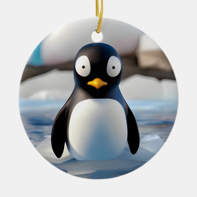 Penguin Ceramic Ornament (Front)