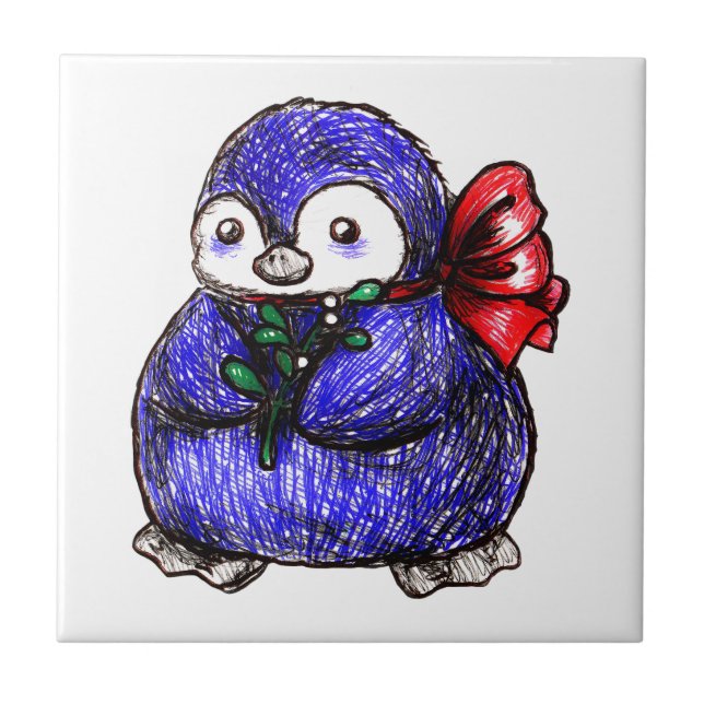 Penguin Chick Ceramic Tile (Front)