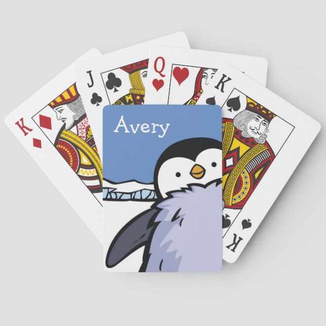 Penguin Chick Close Up Playing Card (Back)