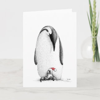 Penguin Chick in a Santa Hat Holiday Card