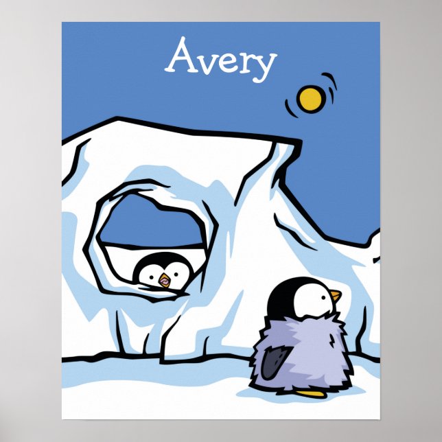 Penguin Chick Peek-a-Boo Poster (Front)