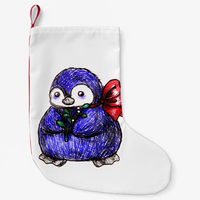 Penguin Chick Small Christmas Stocking (Front)