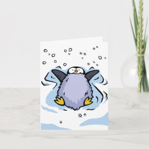 Penguin Chick Snow Angel Greeting Card