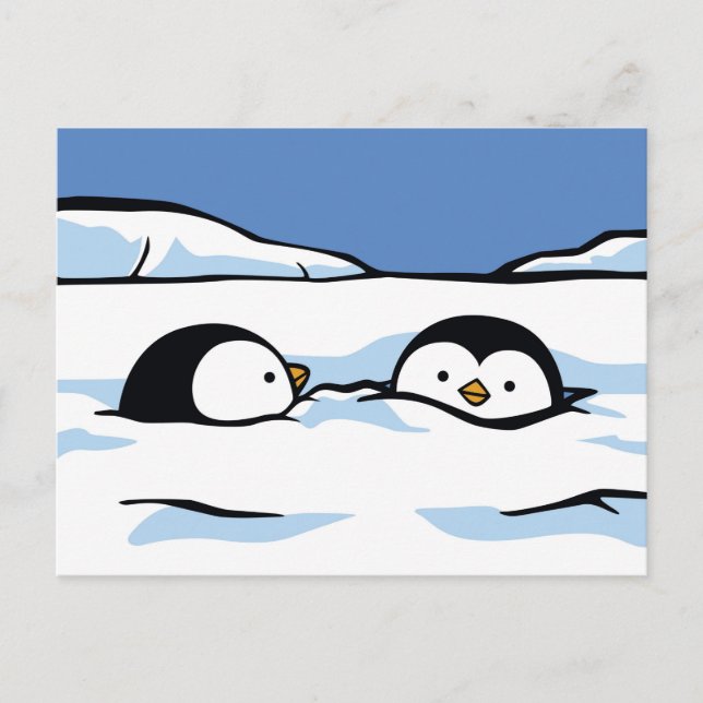 Penguin Chick Snow Deep Post Card (Front)