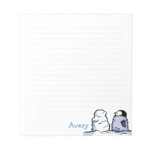 Penguin Chick Snow Note Pad