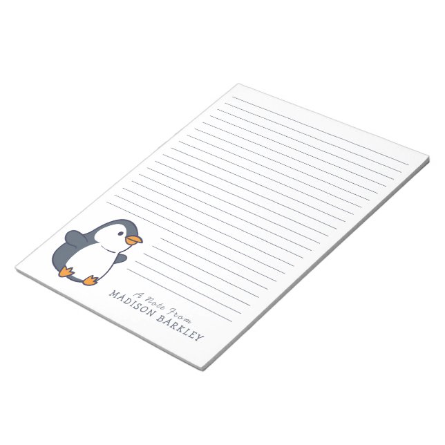 Penguin Children's Personal Stationary Notepad (Angled)