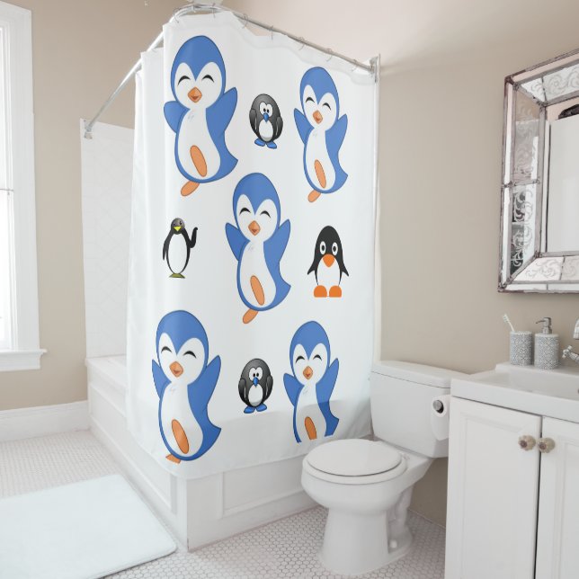 Penguin Children's Shower Curtain (In Situ)