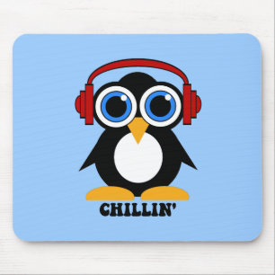 penguin chillin mouse pad