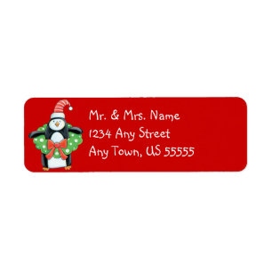 Penguin Christmas Address Labels