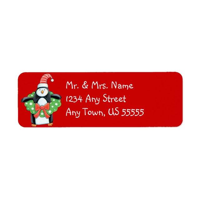 Penguin Christmas Address Labels (Front)