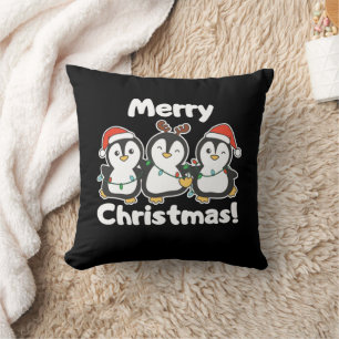 Penguin Christmas Animals Cute Penguins Cushion