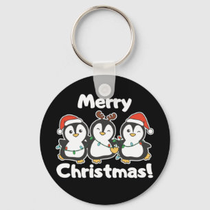 Penguin Christmas Animals Cute Penguins Keychain