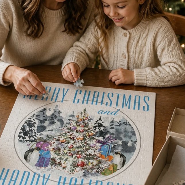 Penguin Christmas Celebration 16"x20" Jigsaw Puzzle (Creator Uploaded)