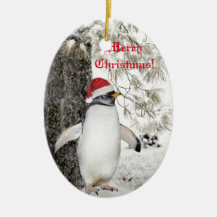 Penguin Christmas Ceramic Ornament