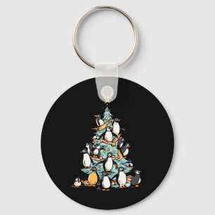 Penguin Christmas Day Ice Bird Animal Santa Claus Key Ring