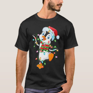 Penguin Christmas  for Boys Girls Kids Xmas Lights T-Shirt