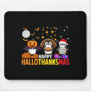 Penguin Christmas Halloween Costume Happy Hallotha Mouse Pad