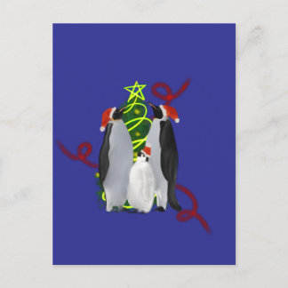 Penguin Christmas Holiday Postcard