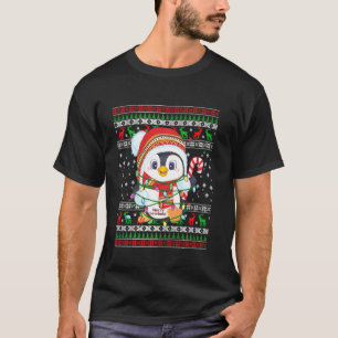 Penguin Christmas Lights Santa Hat Ugly Christmas  T-Shirt