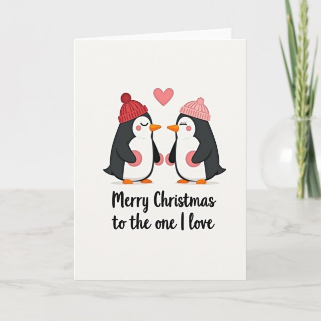 Penguin Christmas Love Card (Front)