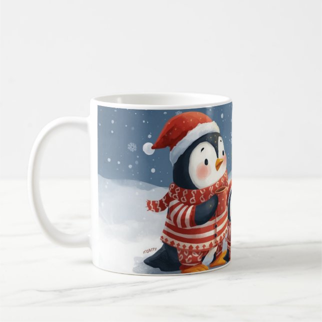  “Penguin Christmas Magic Mug” Coffee Mug (Left)