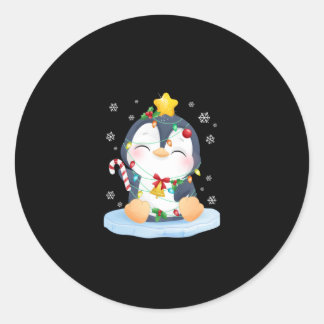 Penguin Christmas Merry Christmas Classic Round Sticker