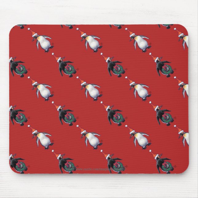 Penguin Christmas Mouse Pad (Front)