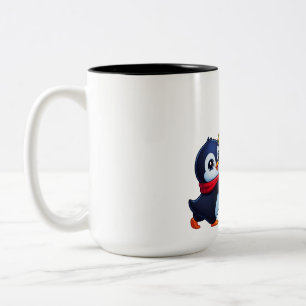 Penguin Christmas Ornament Cheer Two-Tone Coffee Mug