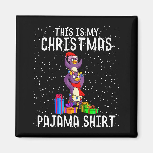 Penguin Christmas Pajama Shirt Penguin Lover Gift  Magnet (Front)