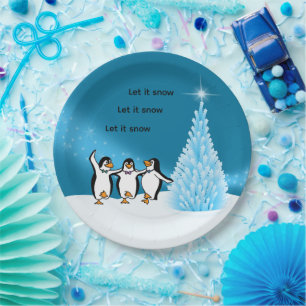 Penguin Christmas Paper Plate