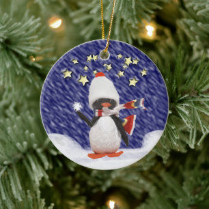 Penguin Christmas Paradise Ceramic Tree Decoration
