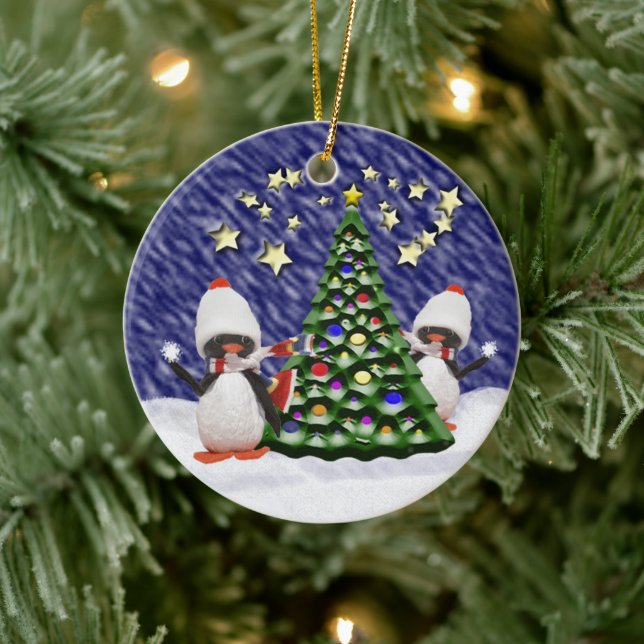 Penguin Christmas Paradise Ceramic Tree Decoration (Tree)