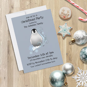 Penguin Christmas Party Invitation