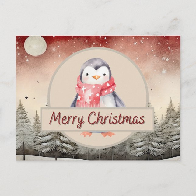 Penguin Christmas Postcard (Front)