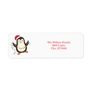 Penguin Christmas  Return Address Label