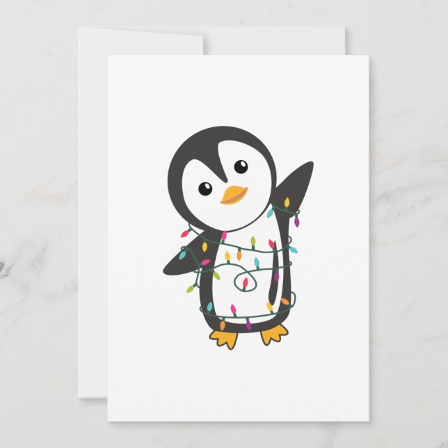 Penguin Christmas Snow Winter Animals Penguins Adu Holiday Card (Front)