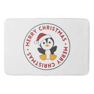 Penguin Christmas Snow Winter Animals Penguins Bat Bath Mat