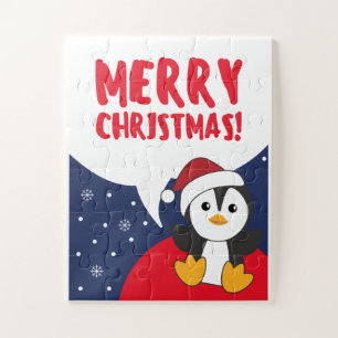 Penguin Christmas Snow Winter Animals Penguins Jigsaw Puzzle