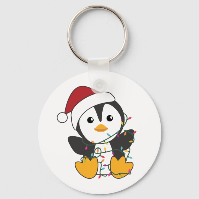 Penguin Christmas Snow Winter Animals Penguins Key Ring (Front)