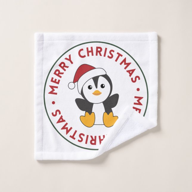 Penguin Christmas Snow Winter Animals Penguins Was Wash Cloth (Wash Cloth)
